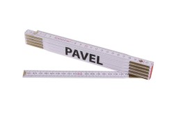 (obrázek pro) Metr skládací 2m PAVEL (PROFI,bílý,dřevo)
