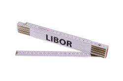 (obrázek pro) Metr skládací 2m LIBOR (PROFI,bílý,dřevo)