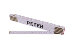(obrázek pro) Metr skládací 2m PETER (PROFI,bílý,dřevo)