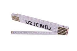 (obrázek pro) Metr skládací 2m UŽ JE MŮJ (PROFI,bílý,dřevo)