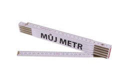 (obrázek pro) Metr skládací 2m MŮJ METR (PROFI,bílý,dřevo)