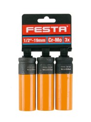 (obrázek pro) Hlavice na kola FESTA CrMo 1/2″ 19mm 3ks(D)