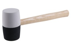 (obrázek pro) Palice gumová černobílá 65mm 34cm násada dřevo