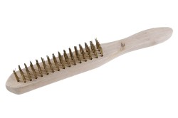 (obrázek pro) Kartáč ruční ocel pomosazený 4řady, dřevo