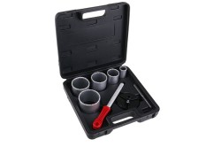 (obrázek pro) Sada karbidových vykružovacích korunek 33-83mm s pilníkem, plastový kufr