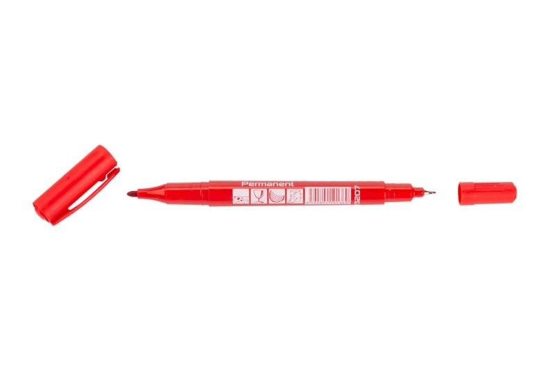 (obrázek pro) Značkovač permanentní (fix) oboustranný červený