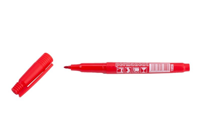 (obrázek pro) Značkovač permanentní (fix) červený jemný hrot