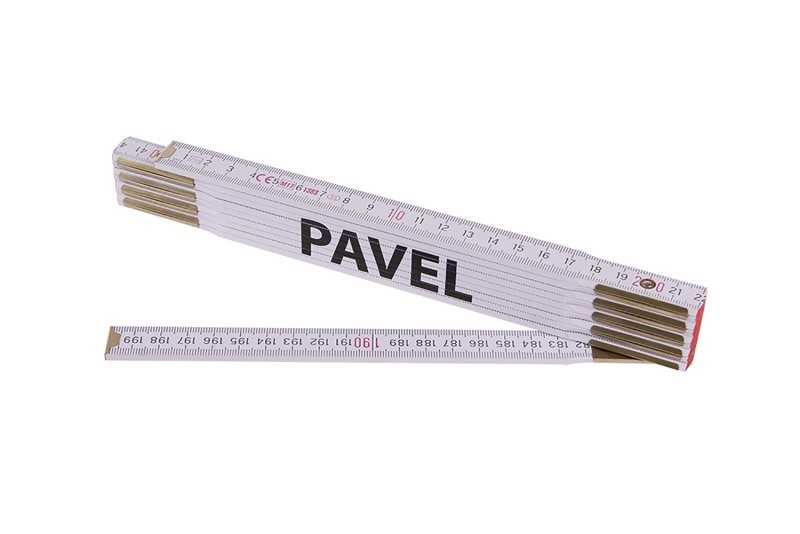 (obrázek pro) Metr skládací 2m PAVEL (PROFI,bílý,dřevo)