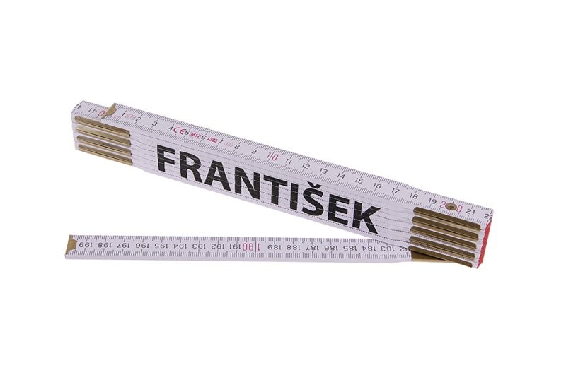 (obrázek pro) Metr skládací 2m FRANTIŠEK (PROFI,bílý,dřevo)