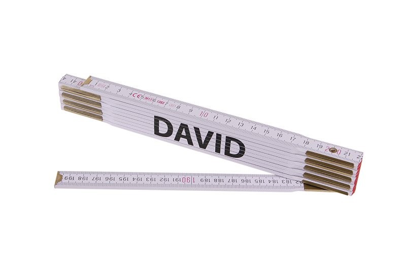 (obrázek pro) Metr skládací 2m DAVID (PROFI,bílý,dřevo)