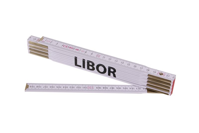 (obrázek pro) Metr skládací 2m LIBOR (PROFI,bílý,dřevo)