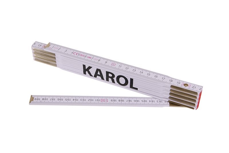 (obrázek pro) Metr skládací 2m KAROL (PROFI,bílý,dřevo)