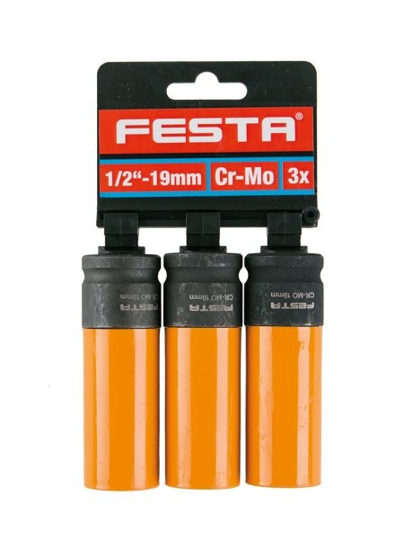 (obrázek pro) Hlavice na kola FESTA CrMo 1/2″ 19mm 3ks(D)
