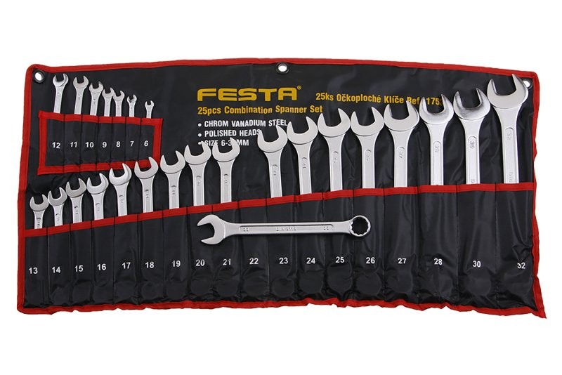 (obrázek pro) Sada očkoploché klíče FESTA CrV 25ks 6-32mm