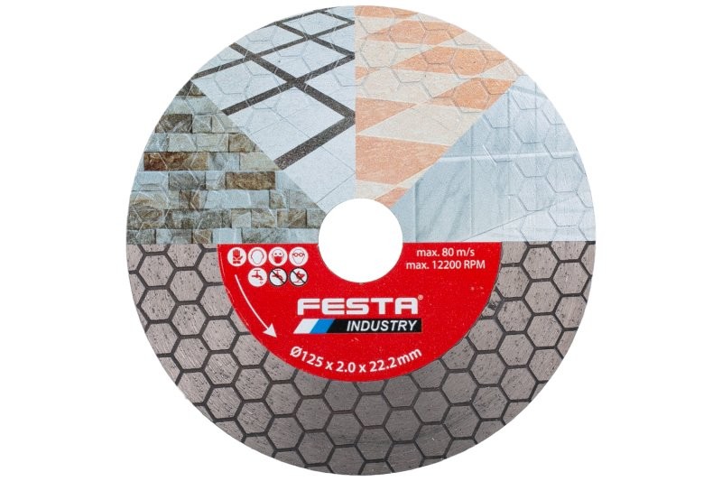 (obrázek pro) Kotouč diamantový FESTA INDUSTRY řezný 125x2.0x22.2mm