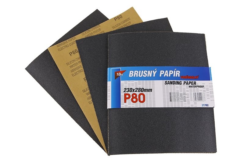 (obrázek pro) Papír brusný 230x280mm P80 10ks Waterproof
