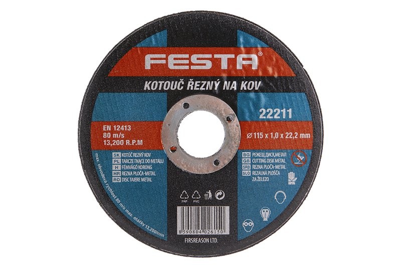 (obrázek pro) Kotouč řezný FESTA na kov 115x1x22.2mm