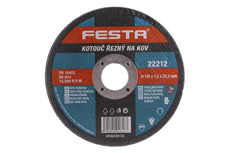 (obrázek pro) Kotouč řezný FESTA na kov 115x1.2x22.2mm