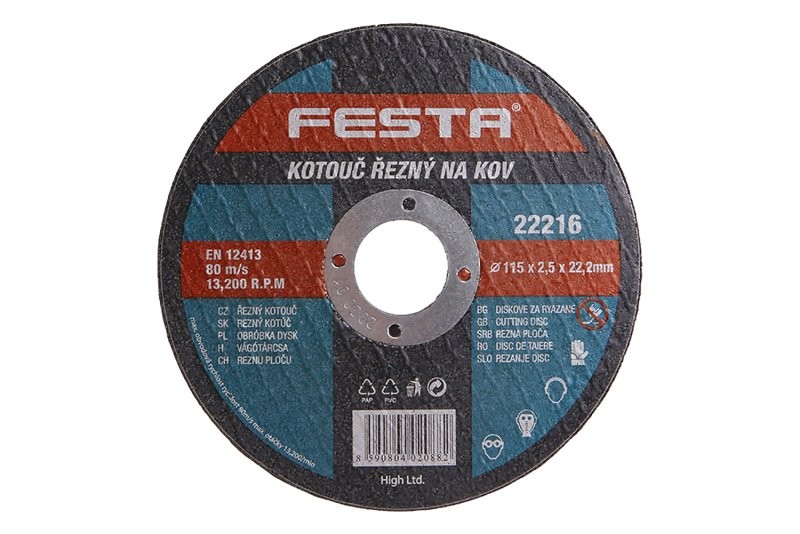 (obrázek pro) Kotouč řezný FESTA na kov 115x2.5x22.2mm