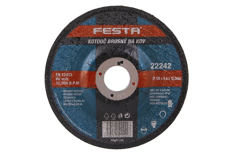 (obrázek pro) Kotouč brusný FESTA na kov 125x6.4x22.2mm