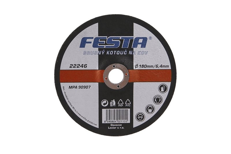 (obrázek pro) Kotouč brusný FESTA na kov 180x6.4x22.2mm