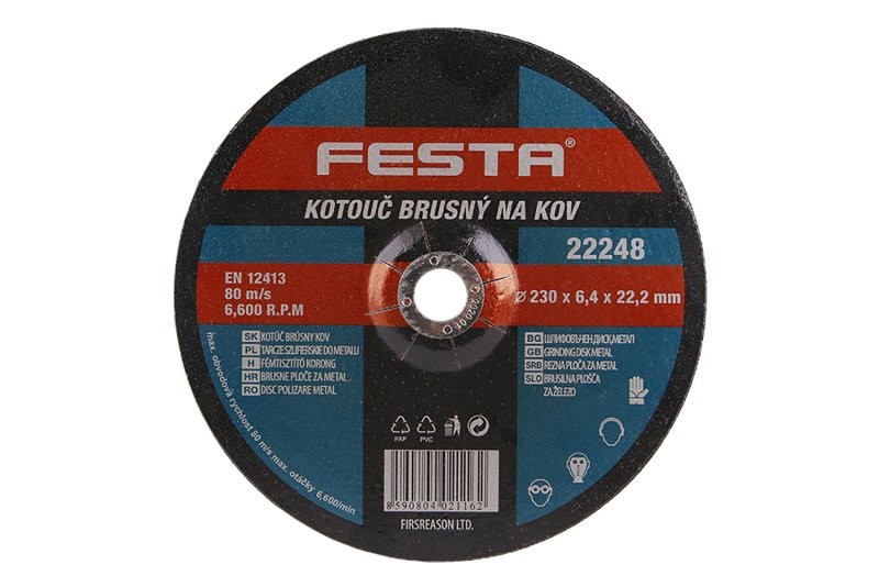 (obrázek pro) Kotouč brusný FESTA na kov 230x6.4x22.2mm