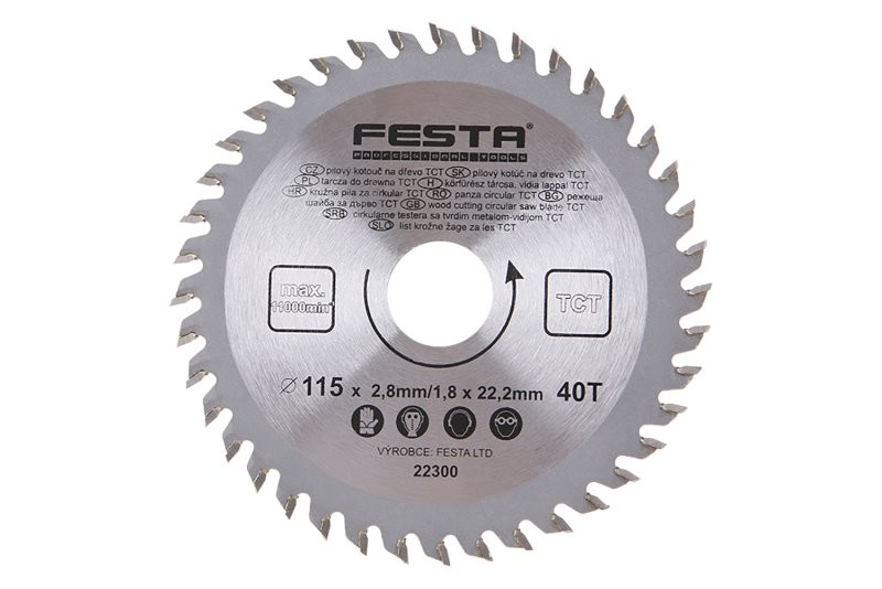 (obrázek pro) Kotouč pilový FESTA SK 115/2.8/22.2mm 40T