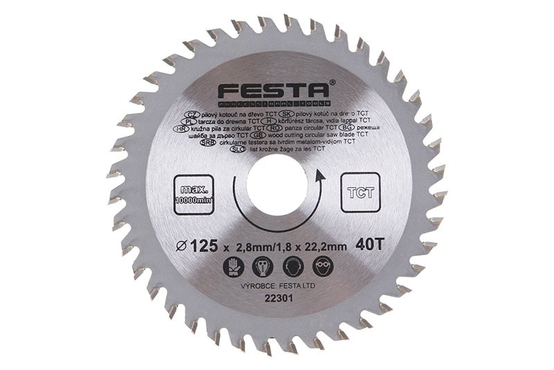 (obrázek pro) Kotouč pilový FESTA SK 125/2.8/22.2 mm40T