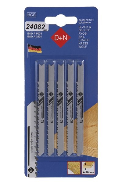 (obrázek pro) Plátky do přímočaré pily HCS B&D 75/1.45mm 5ks 12225