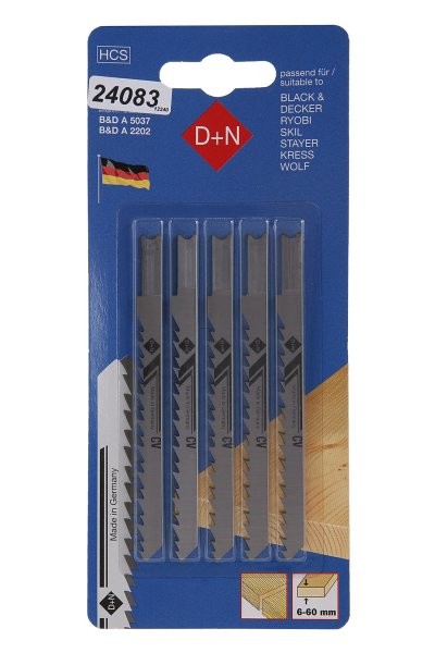 (obrázek pro) Plátky do přímočaré pily HCS B&D 75/1.45mm 5ks 12240
