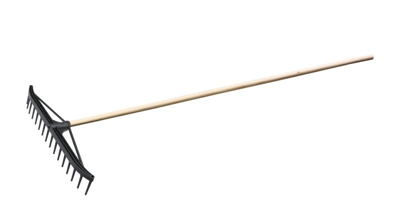 (obrázek pro) Hrábě plastové 58cm 16z s násadou 160cm