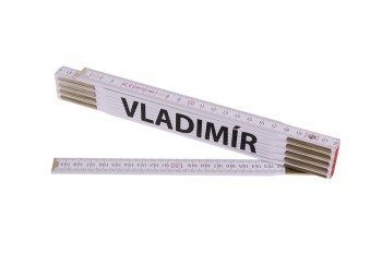 (obrázek pro) Metr skládací 2m VLADIMÍR (PROFI,bílý,dřevo)
