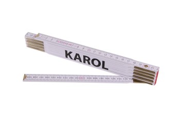 (obrázek pro) Metr skládací 2m KAROL (PROFI,bílý,dřevo)