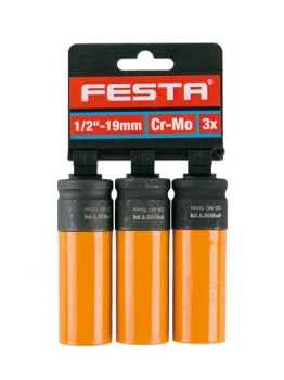 (obrázek pro) Hlavice na kola FESTA CrMo 1/2″ 19mm 3ks(D)