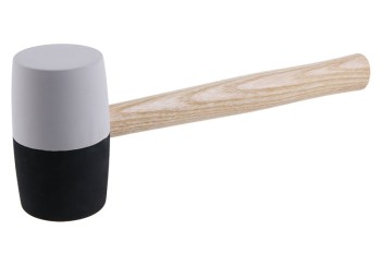 (obrázek pro) Palice gumová černobílá 65mm 34cm násada dřevo