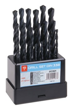 (obrázek pro) Sada HSS vrtáků 1-10mm (po 0.5mm) 19ks plast