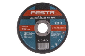 (obrázek pro) Kotouč řezný FESTA na kov 115x1.2x22.2mm