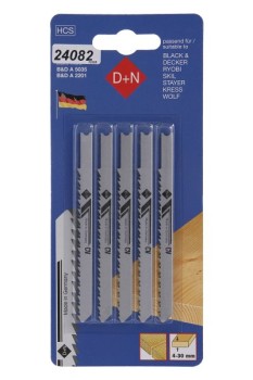 (obrázek pro) Plátky do přímočaré pily HCS B&D 75/1.45mm 5ks 12225