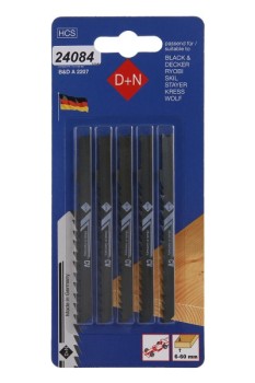 (obrázek pro) Plátky do přímočaré pily HCS B&D 75/1.3mm 5ks 12340