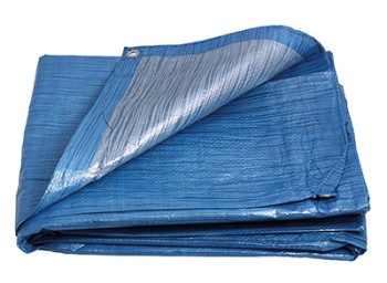 (obrázek pro) PE plachta zakrývací 2x2m 70g/1m2 modro-stříbrná